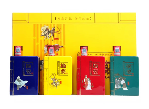 保定摘要酒回收摘要四大名著礼盒装53度200ml*4瓶贵州金沙回沙酒行情价格
